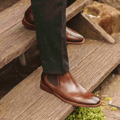 Sikes Washed Chelsea Boots Brown